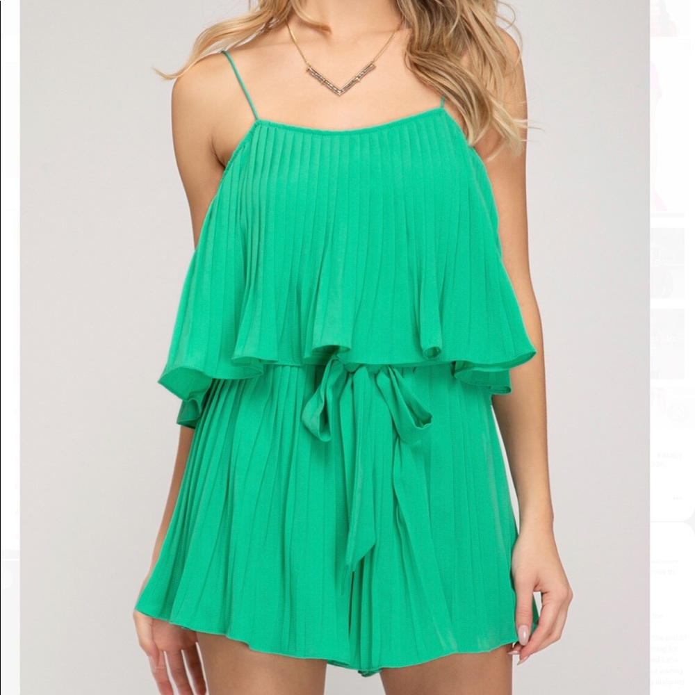Pleated Romper